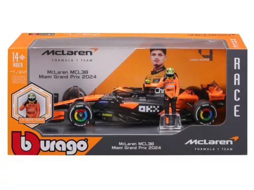 Bburago 1/24 F1 versenyautó pilótával - McLaren MCL38