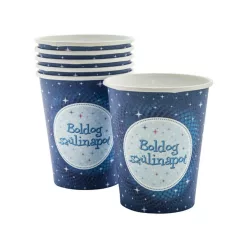 Boldog szülinapot pohár 6 darabos - 250 ml, kék