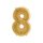 Héliumos fólia lufi, 8-as szám, 65 cm, arany