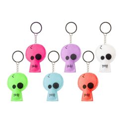 Koponya kulcstartó, neon színű, 8 cm, 6 féle