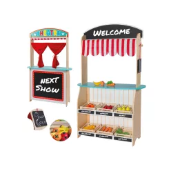   JouécoŽ - 2 in 1 bábszínház, és kisbolt gyümölcsökkel