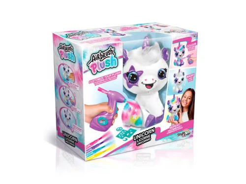 Airbrush plush, színezhető állatok, sötétben világító unikornis