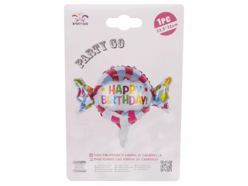 Fólia lufi 33 cm Happy Birthday cukorka