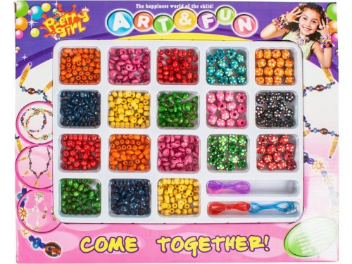 Gyöngyfűző készlet fából