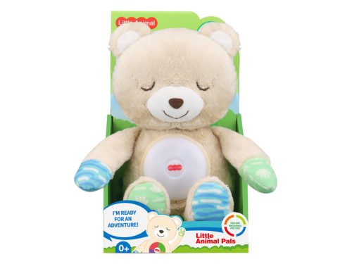 Zenélő, világító plüss maci, 30 cm