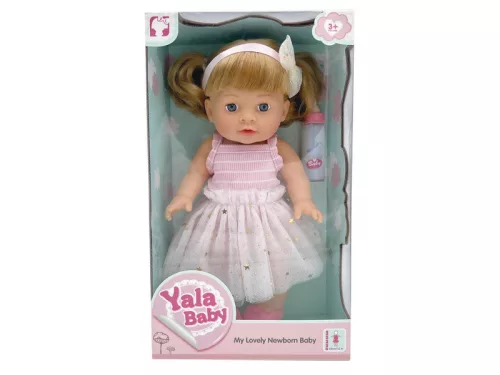 Lány baba cumisüveggel 30cm