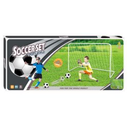 Fém futballkapu 16 cm-es labdával és pumpával