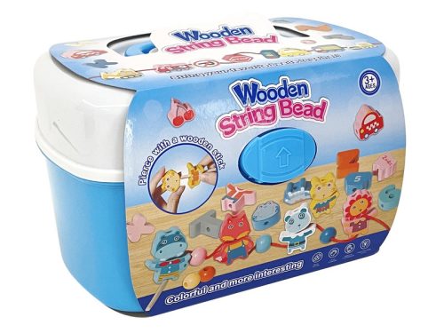 Fa gyöngyfűző tárolódobozban (44 db)