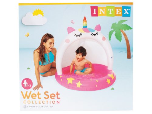 Bébi medence árnyékolóval egyszarvú 1.02mx1.02m