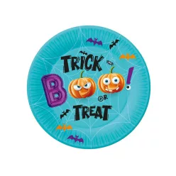 Trick or Treat papír tányér 18 cm, 6 db /cs.