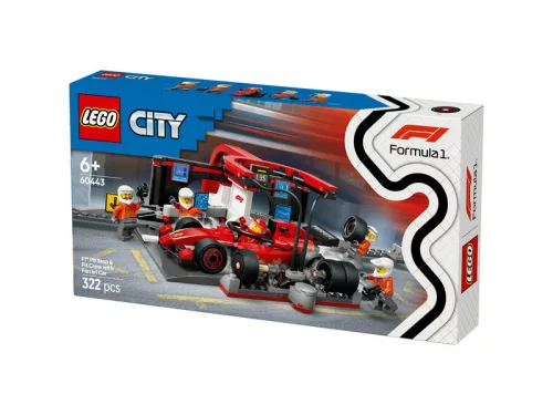 LEGO City 60443 F1-es boxutca és személyzet, Ferrari autóval