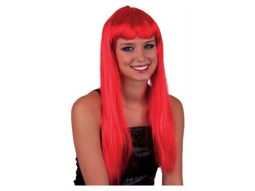 Vörös hosszú paróka - univerzális méret