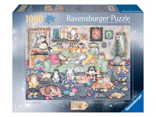 Puzzle 1000 db - Őrült macskák Karácsonya