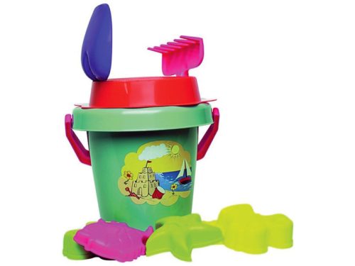 Homokozó 8 darabos készlet vödörben - 20 cm