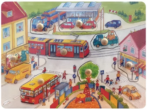 Autók 9 darabos fa puzzle