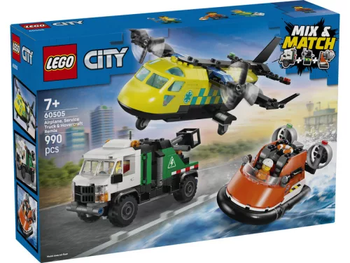 LEGO City 60505 Repülőgép, emelőkosaras kocsi és légpárnás jármű remix