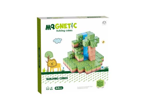 Mágneses építőkockák - szafari 64 db/cs
