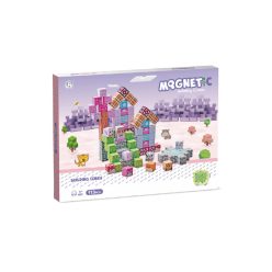 Mágneses építőkockák - lila város 113 db/cs