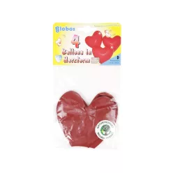 Szív alakú lufi 4 darabos készlet - 35 cm