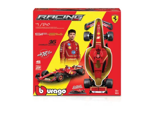 Bburago 1/24 F1 KIT versenyautó pilótával - Ferrari/Leclerc