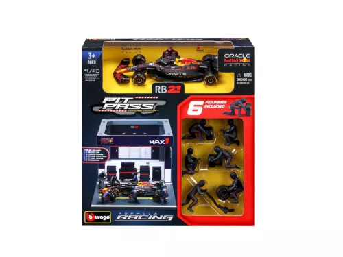 Bburago 1/43 F1 versenyautó - Red Bull RB21 Pit/Verstappen