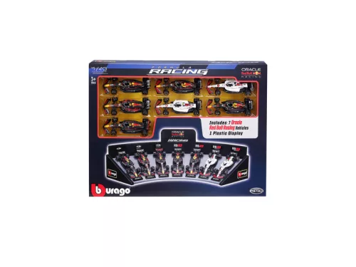 Bburago 1/43 F1 versenyautó - Oracle Red Bull F1 - 7 db-os demo állvány