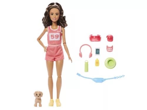 Barbie feltöltődés - futó Barbie baba kiegészítőkkel
