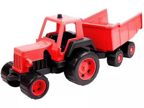 Műanyag traktor utánfutóval 68 cm - többféle