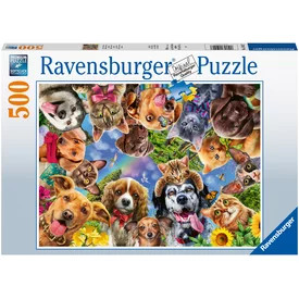 Ravensburger: Puzzle 500 db - Állati arcok