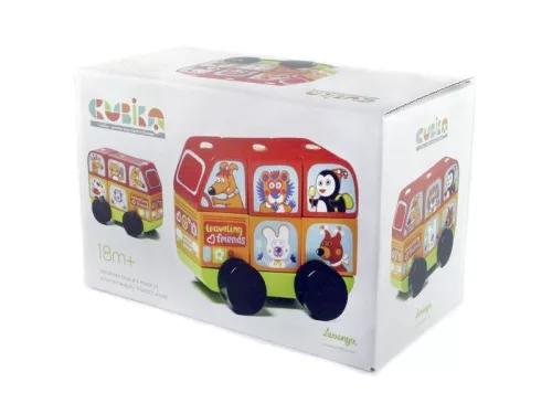 Cubika Fa állatos autó - piros