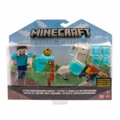   Minecraft 3.25"" alap figura kiegészítővel Steve és a páncélozott ló