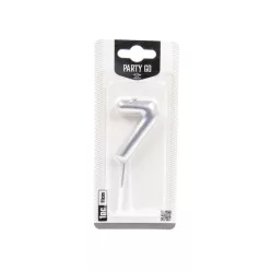 7-s szám gyertya EZÜST 6 cm