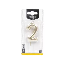 2-s szám gyertya ARANY 6 cm