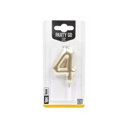 4-s szám gyertya ARANY 6 cm