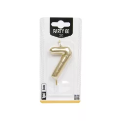 7-s szám gyertya ARANY 6 cm