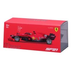   Bburago 1/43 versenyautó - Ferrari, 2021-es szezon autó versenyzővel