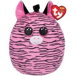   Ty Squish-a-Boos párna alakú plüss figura ZOEY, 30 cm - rózsaszín zebra