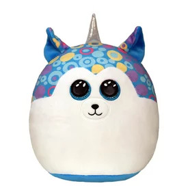 Ty Squish-a-Boos párna alakú plüss figura HELENA, 22 cm - kék husky