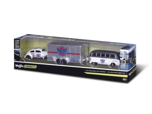 Maisto 1 /64 autó utánfutóval, többféle