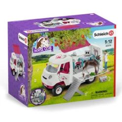 Schleich Mobil állatorvos hannoveri csikóval