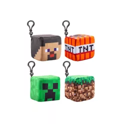 Minecraft plüss kocka kulcstartó 8 cm figurával, 4 féle