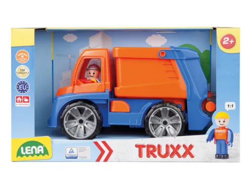 LENA: Műanyag kukás autó - 28 cm