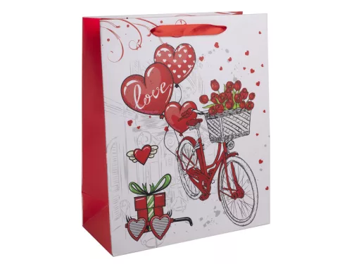 Papírtasak bicikli +rózsa +szív 18*23