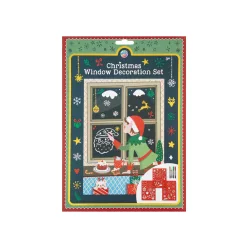   Karácsonyi ablakdíszítő szett 3 db A4 sablonnal, 4 filctollal