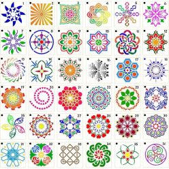   Mandala stencil, művészeti rajzsablon készlet 36 darabos kreatív dekorációhoz