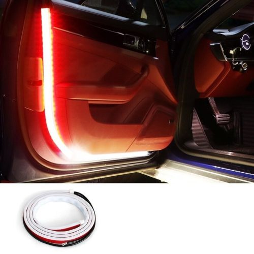 Tuning LED szalag autó ajtóra, piros-fehér dekorációs világítás