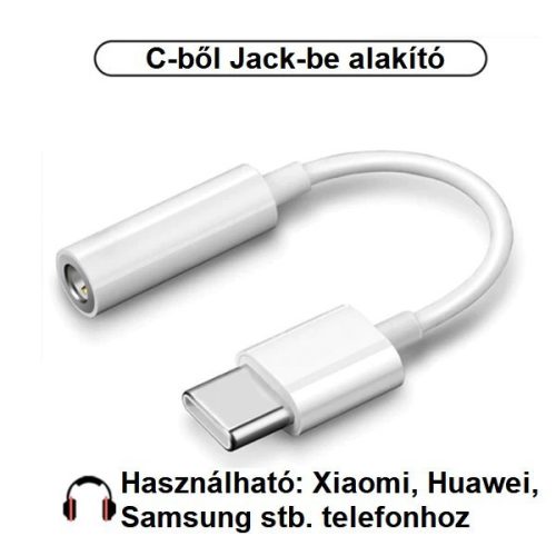 Telefon Type-C-ből Jack 3.5 mm-be való átalakító - Kompatibilis Audio Adapter zenehallgatáshoz és hívásokhoz