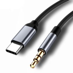   USB C - 3.5mm AUX audio átalakító kábel fejhallgatókhoz és hangszórókhoz