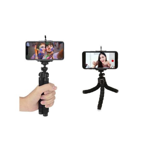 Rugalmas okostelefon tartó állvány - selfie bot és tripod stand funkcióval, flexibilis telefon rögzítő