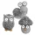Home MX 639 napelemes kerti lámpa, gomba / bagoly / csiga,  fehér LED, automatikus, akkumulátoros